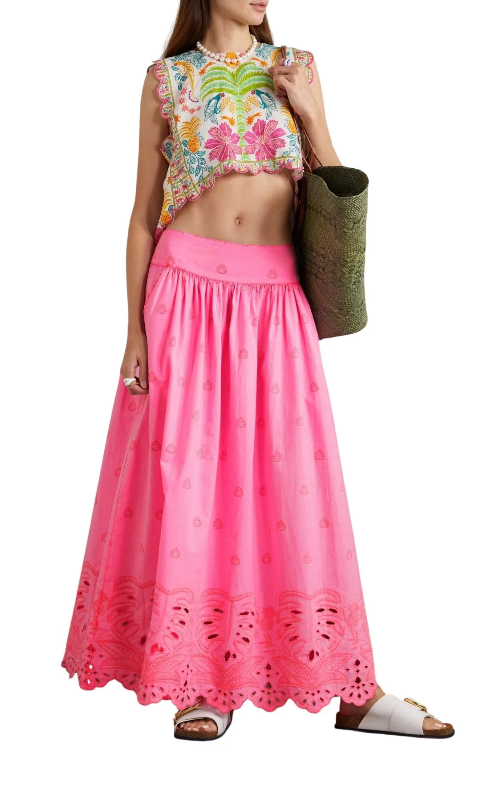 Scalloped Broderie Anglaise Cotton-poplin Maxi Skirt sold by Runaway Catalog product image thumbnail 3