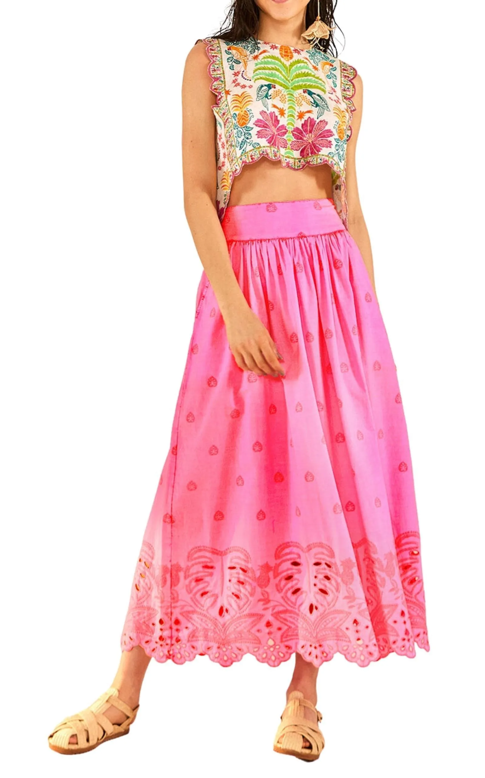 Scalloped Broderie Anglaise Cotton-poplin Maxi Skirt sold by Runaway Catalog product image thumbnail 4