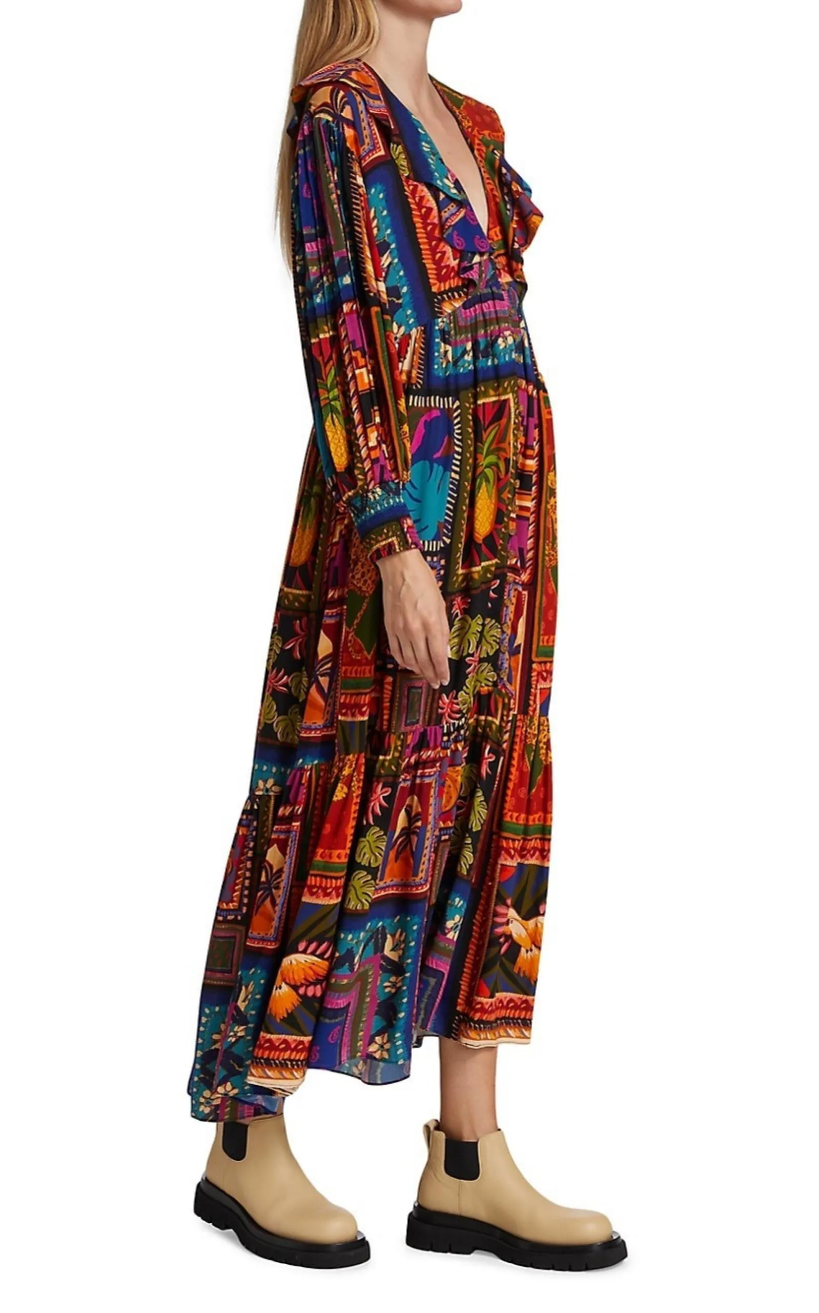 Patchwork Tapestry Ankle Maxi Dress sold by Runaway Catalog product image thumbnail 4