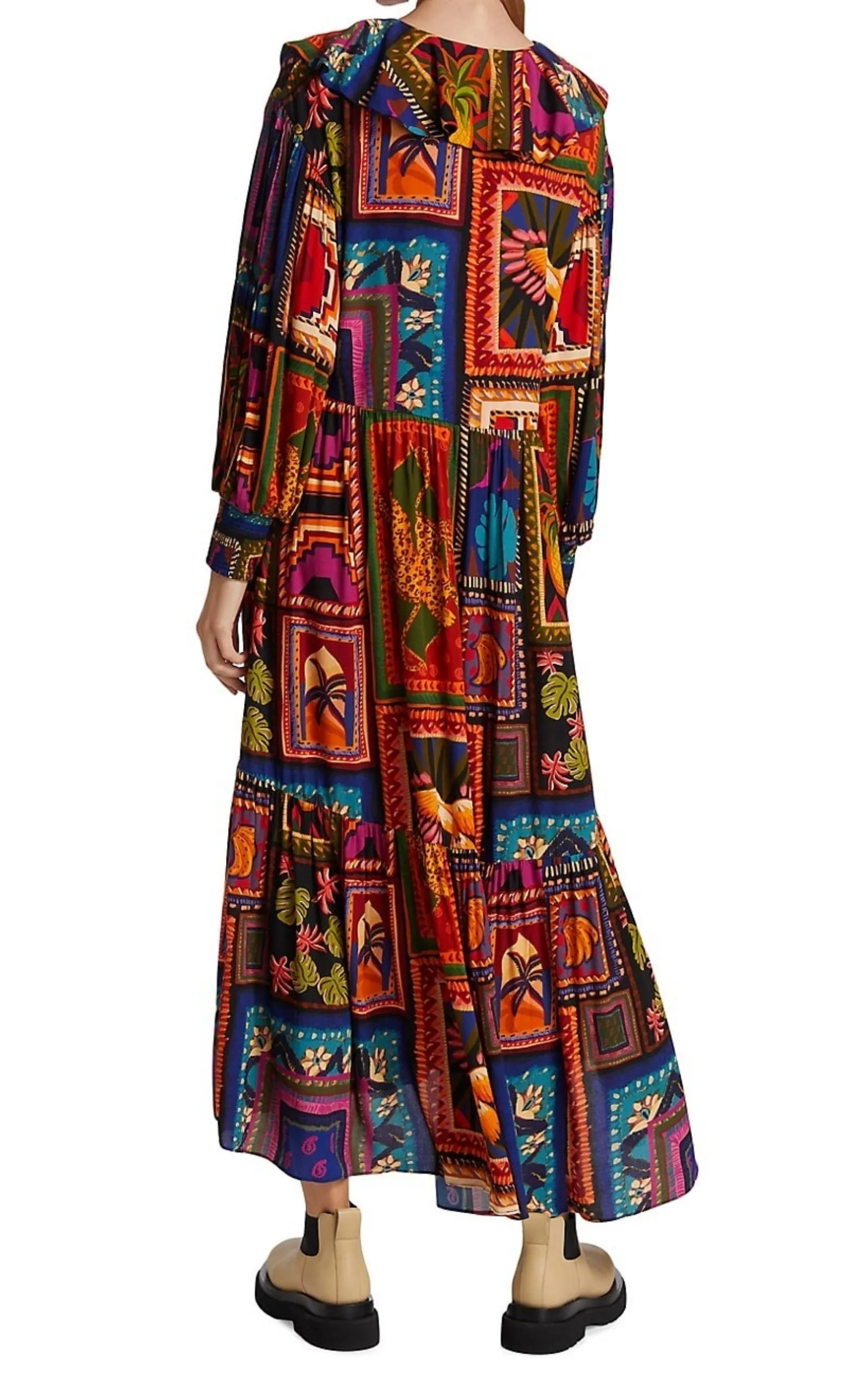 Patchwork Tapestry Ankle Maxi Dress sold by Runaway Catalog product image thumbnail 5