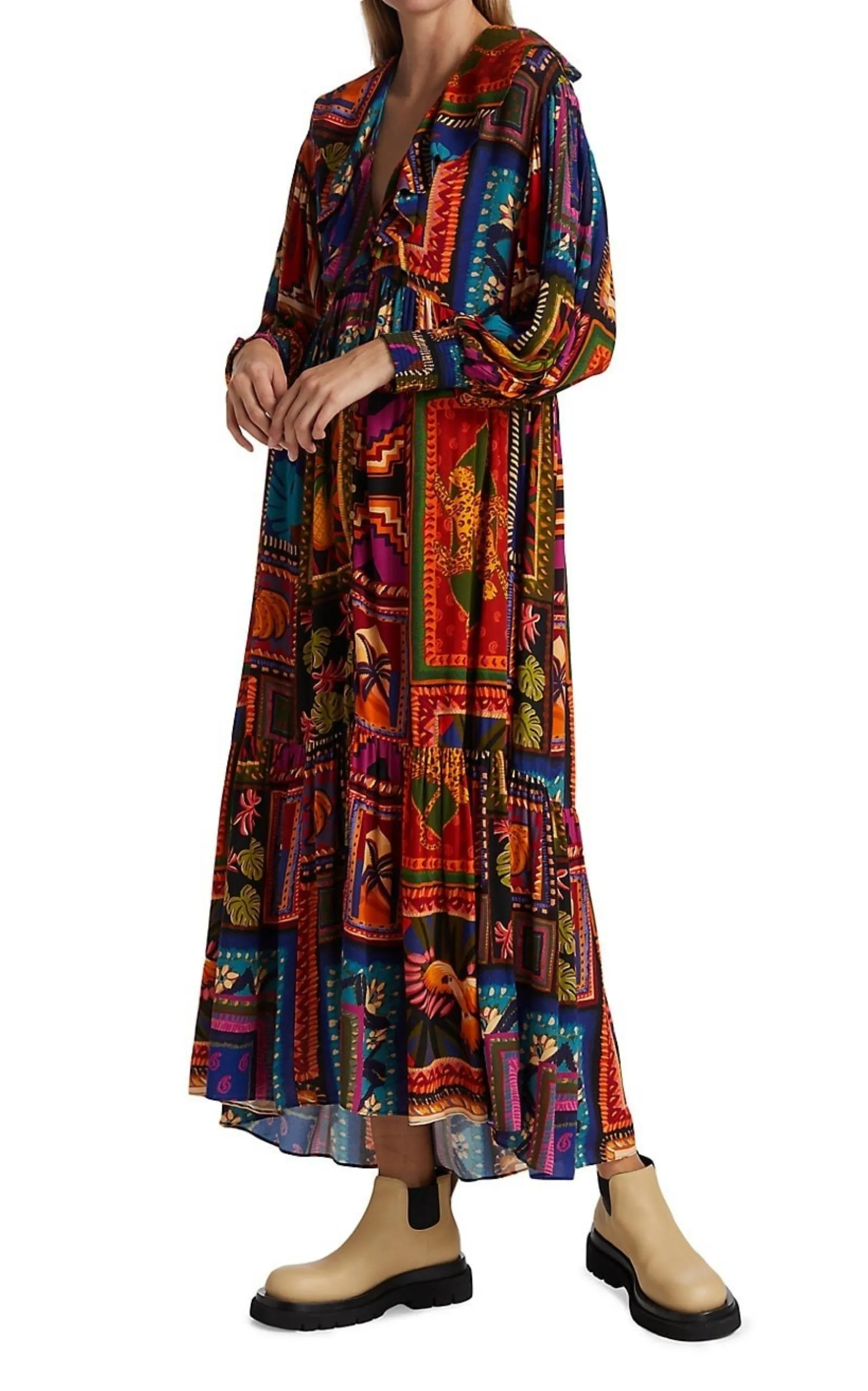 Patchwork Tapestry Ankle Maxi Dress sold by Runaway Catalog product image thumbnail 2