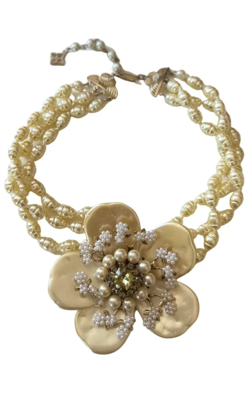 Pearl Flower Necklace sold by Runaway Catalog
