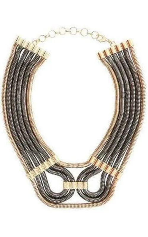 Two-Tone Chain Statement Necklace sold by Runaway Catalog
