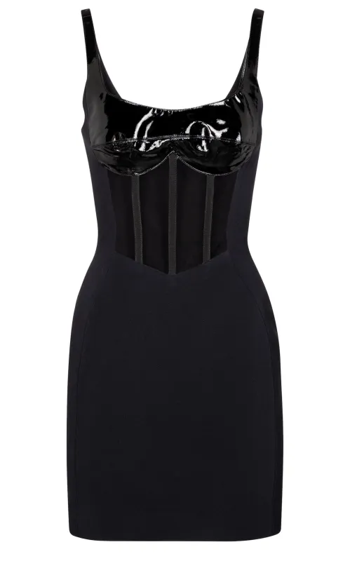 Patent Leather Corset Mini Dress made by David Koma