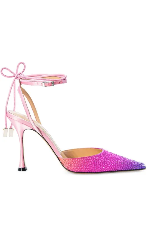 Crystal Embellished Sandals in Ombre Satin sold by Runaway Catalog