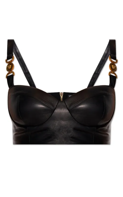 Medusa Lambskin Leather Bralette Top sold by Runaway Catalog