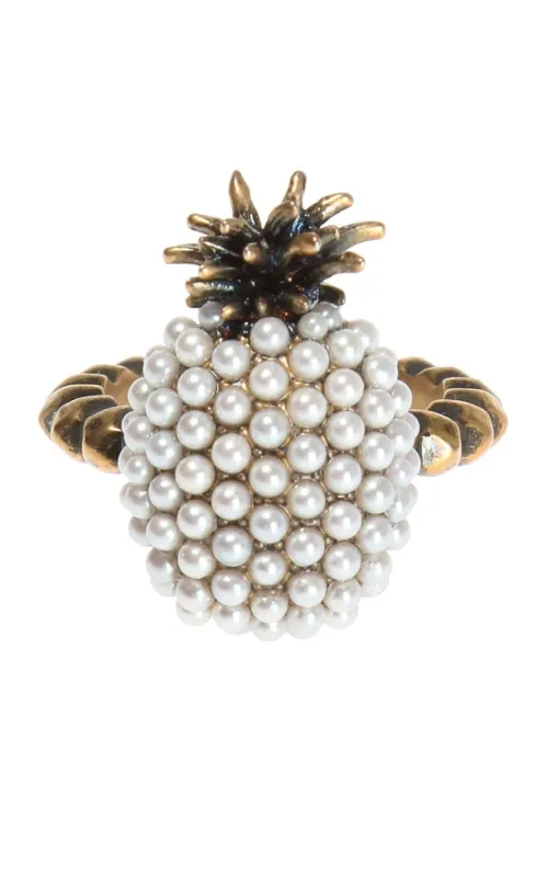 Gold Pearl Pineapple Ring sold by Runaway Catalog