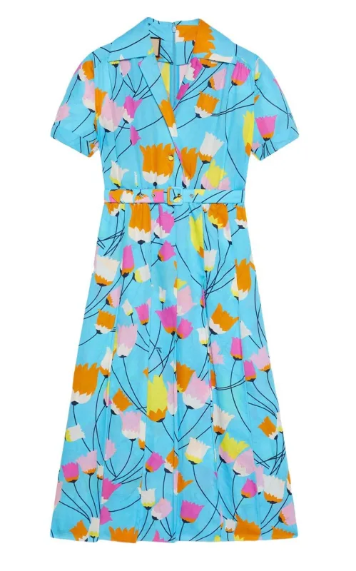 Blue Tulip Print Pleated Dress sold by Runaway Catalog