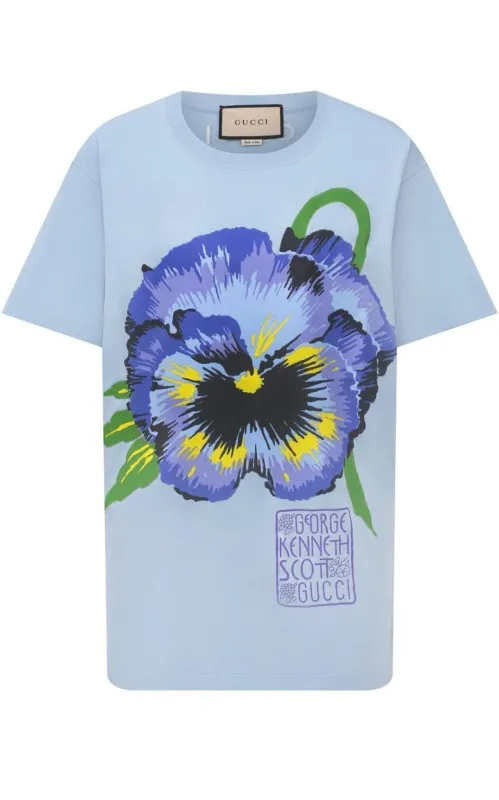x Ken Scott Floral Print T-shirt made by Gucci
