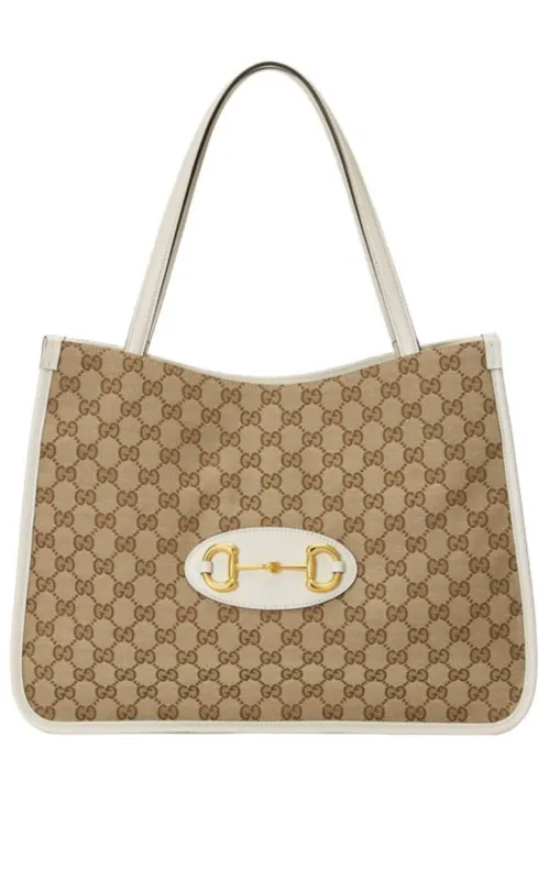Beige 1955 Horsebit Medium Tote Bag sold by Runaway Catalog