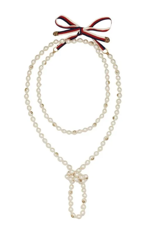 White Faux Pearls Necklace made by Gucci