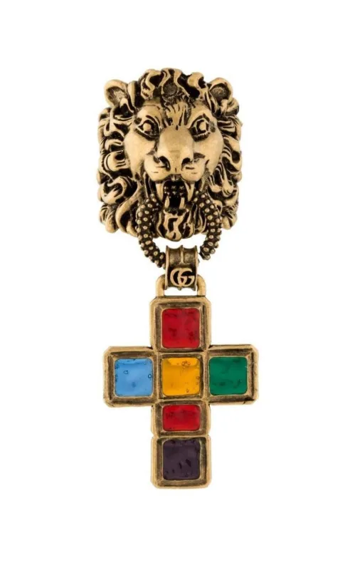 Lion Head Cross Charm Ring sold by Runaway Catalog