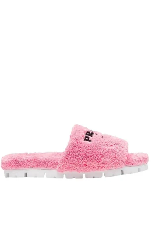 Logo-embroidered Faux Shearling Slides sold by Runaway Catalog