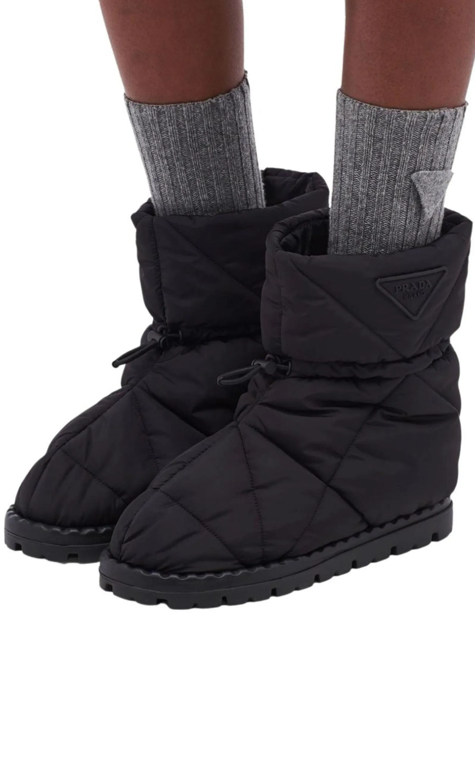 Black Quilted Drawstring Ankle Boots sold by Runaway Catalog product image thumbnail 2