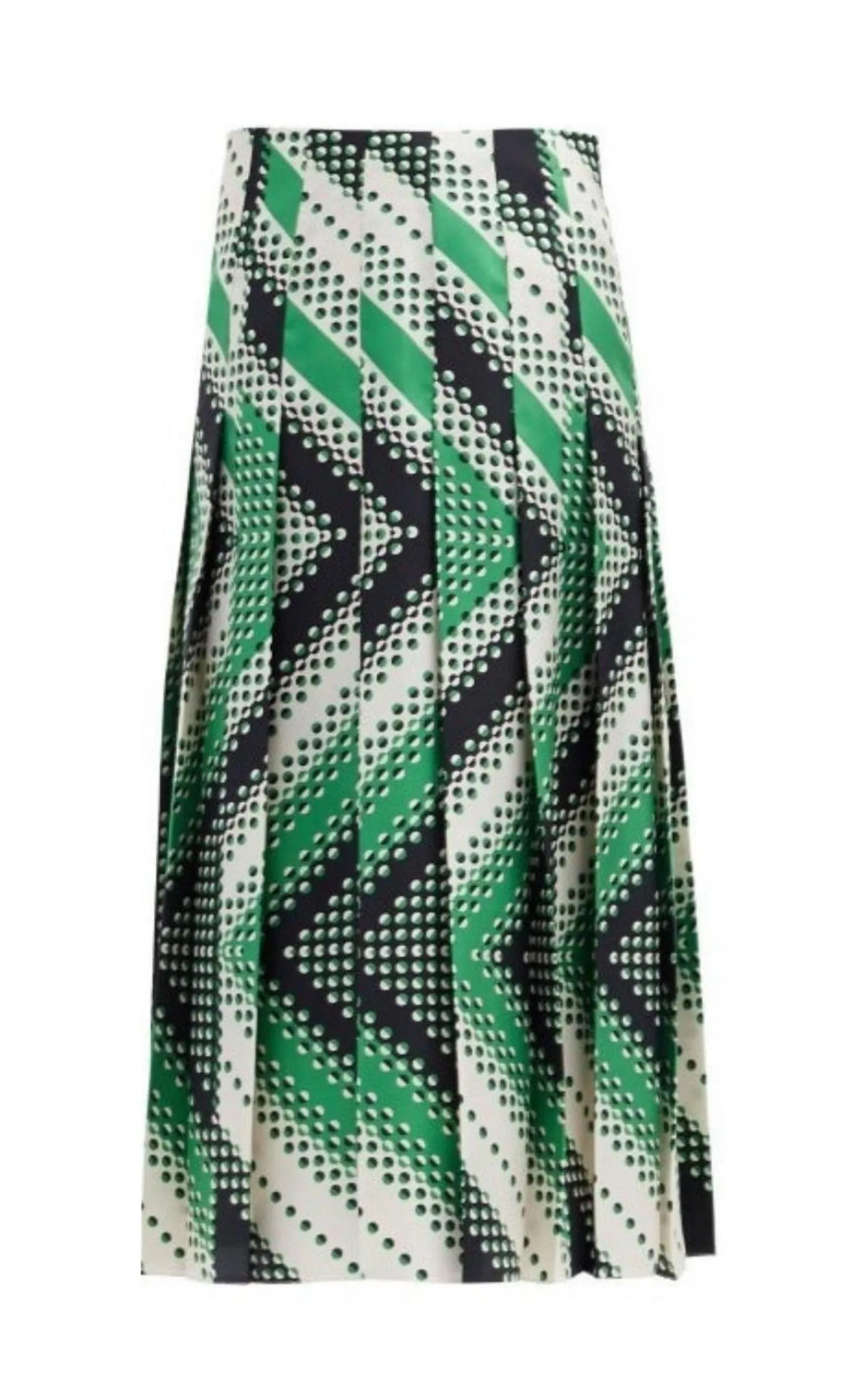 Pleated Chevron Print Silk Skirt sold by Runaway Catalog