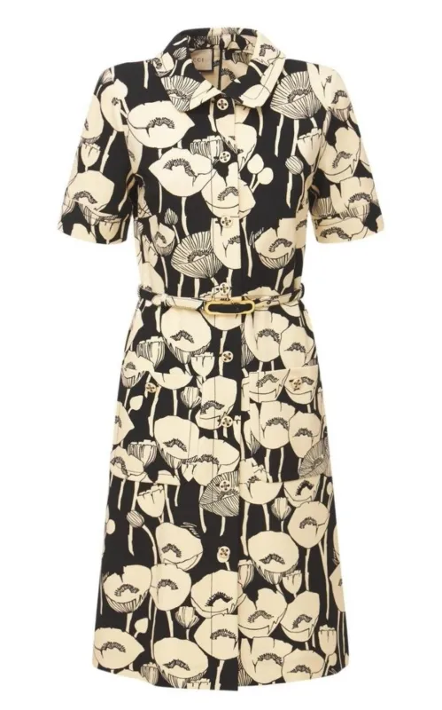 Poppy Flowers Print Jersey Dress sold by Runaway Catalog