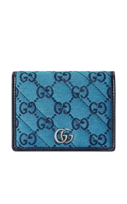 Blue Gg Marmont Multicolor Wallet sold by Runaway Catalog