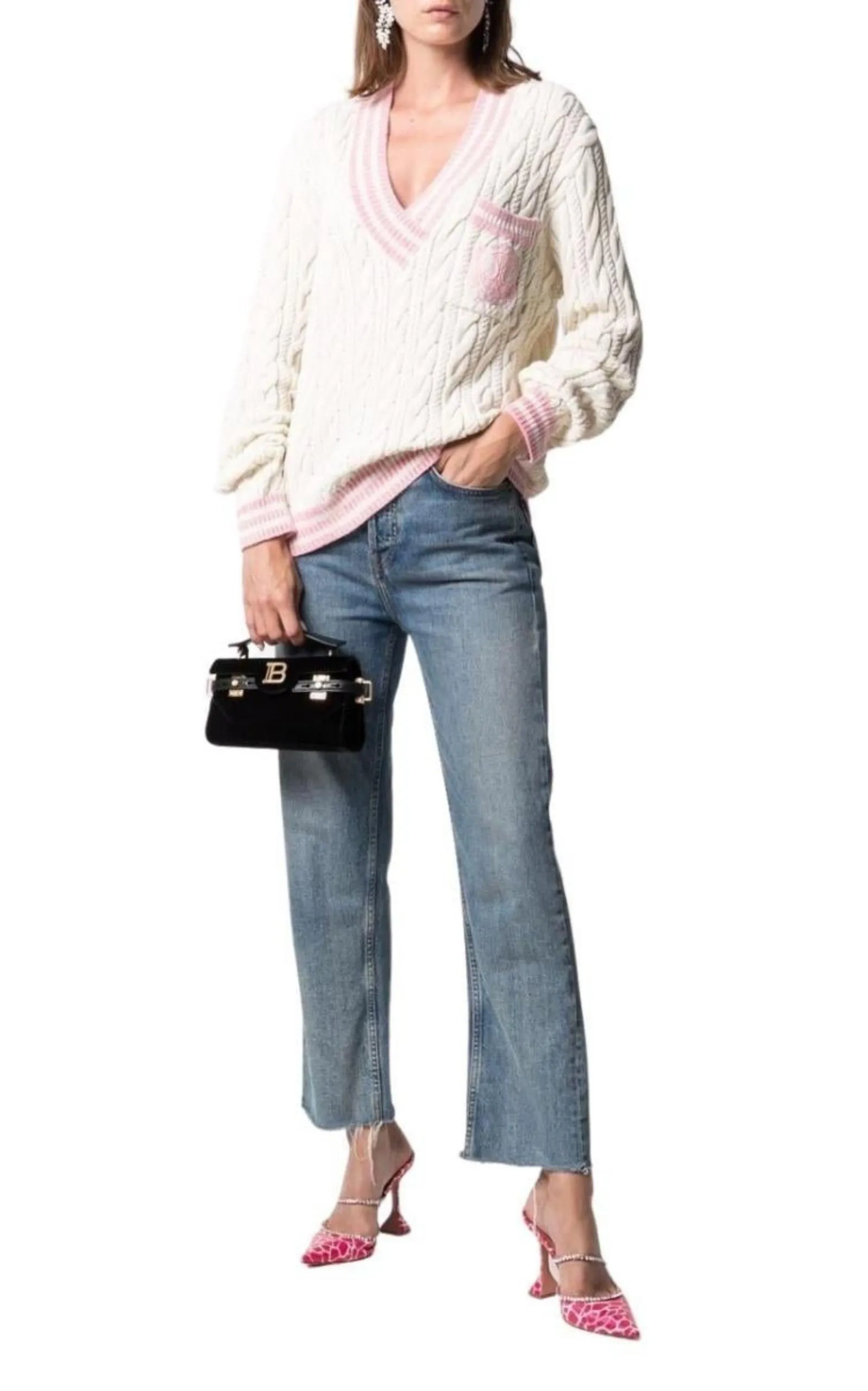 Wool-Blend Cable Knit Sweater With Patch sold by Runaway Catalog product image thumbnail 2
