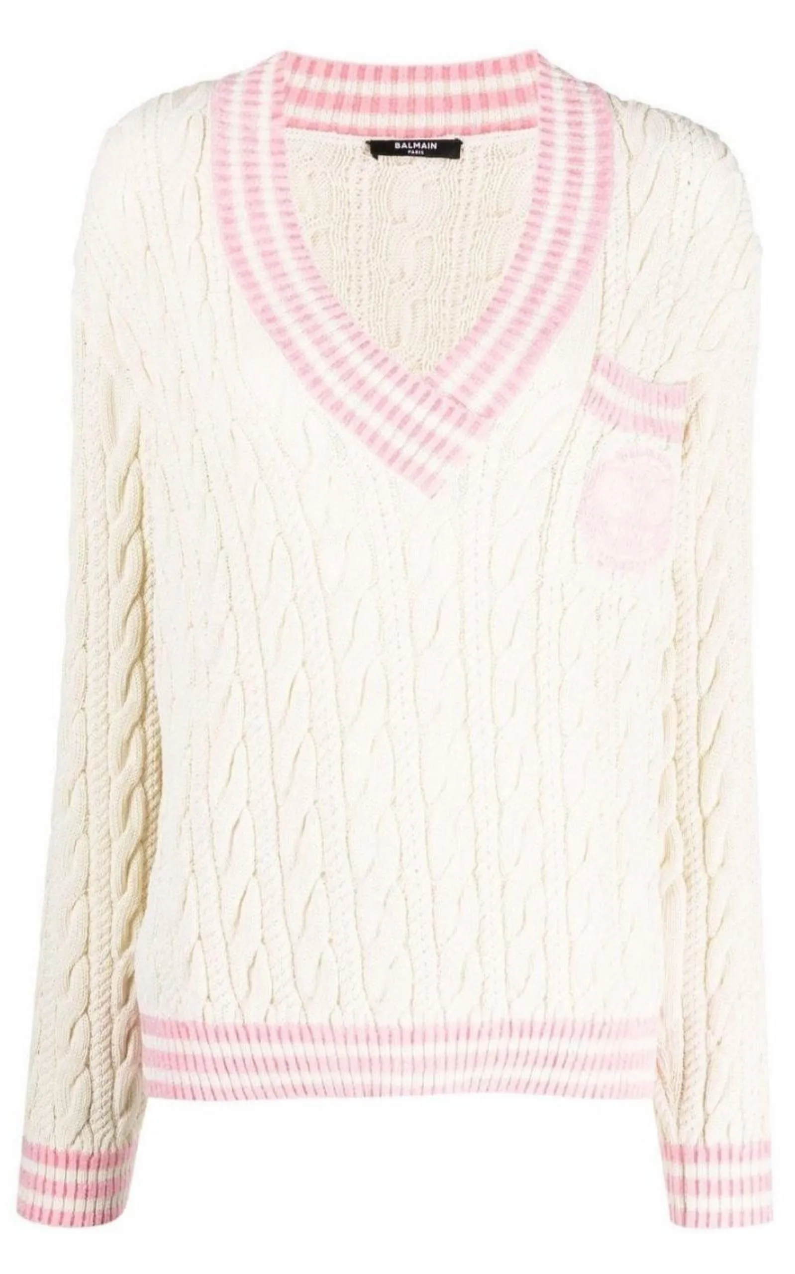 Wool-Blend Cable Knit Sweater With Patch sold by Runaway Catalog