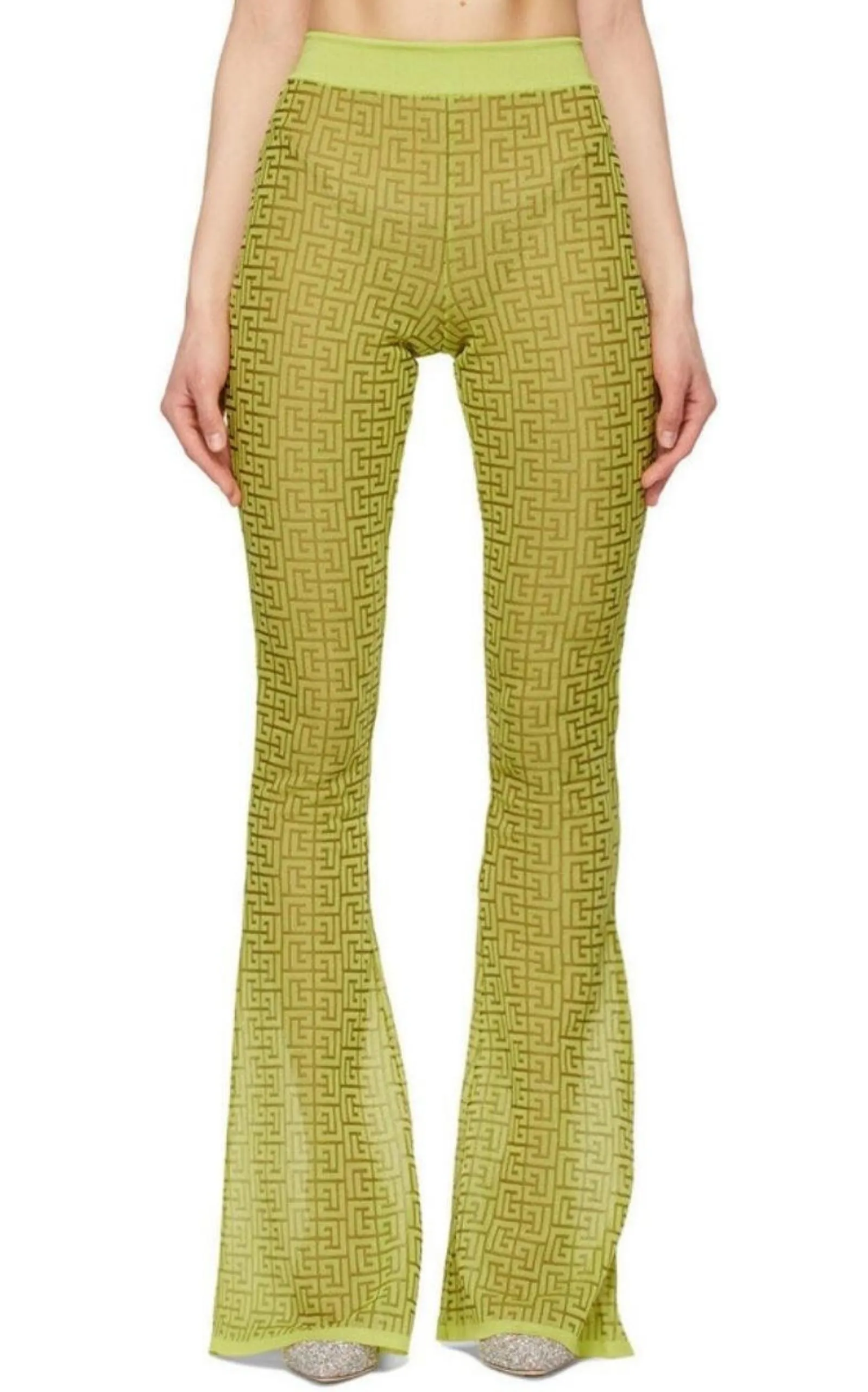 Semi-sheer Monogram Pattern Flared Pants sold by Runaway Catalog product image thumbnail 5