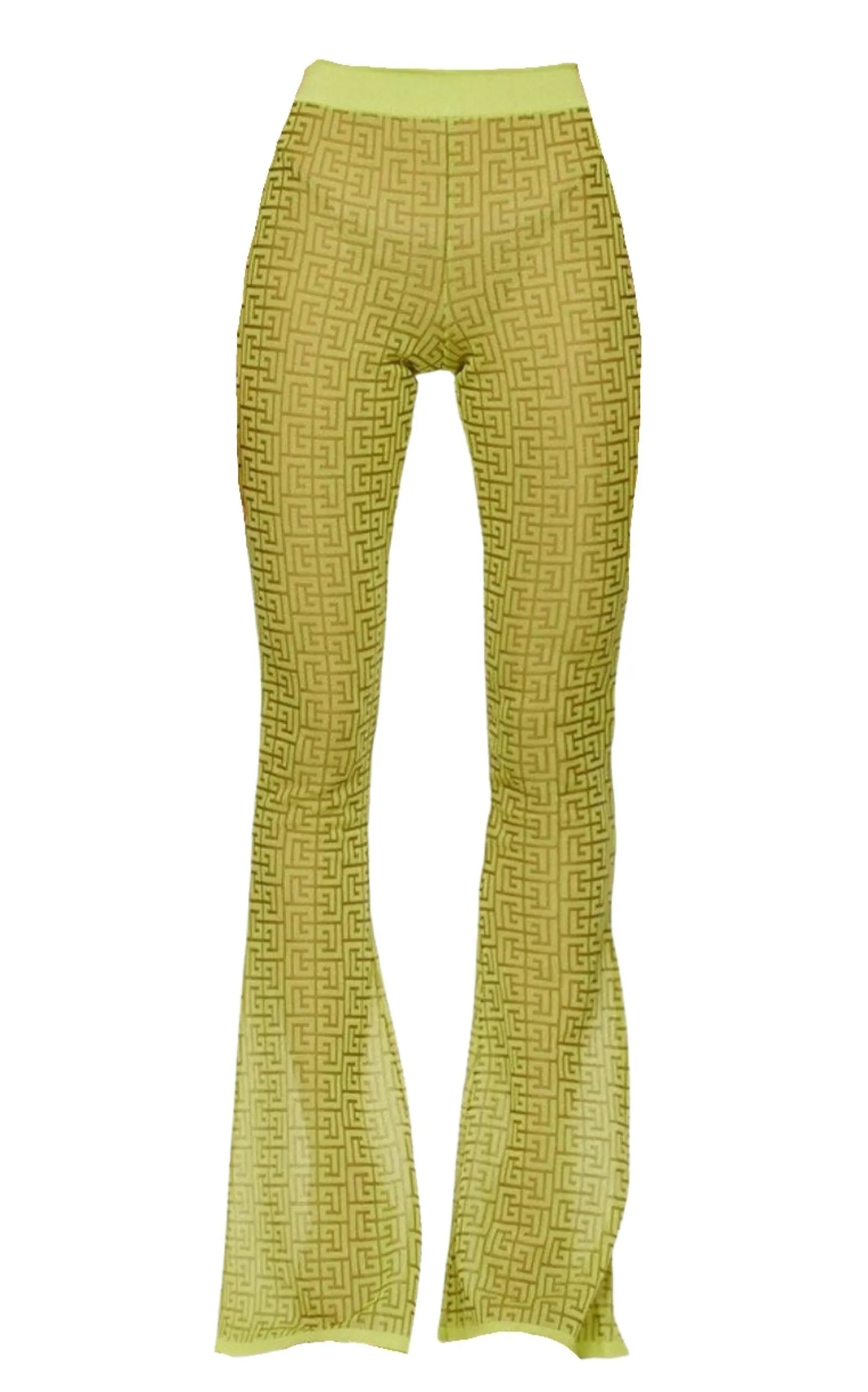 Semi-sheer Monogram Pattern Flared Pants sold by Runaway Catalog