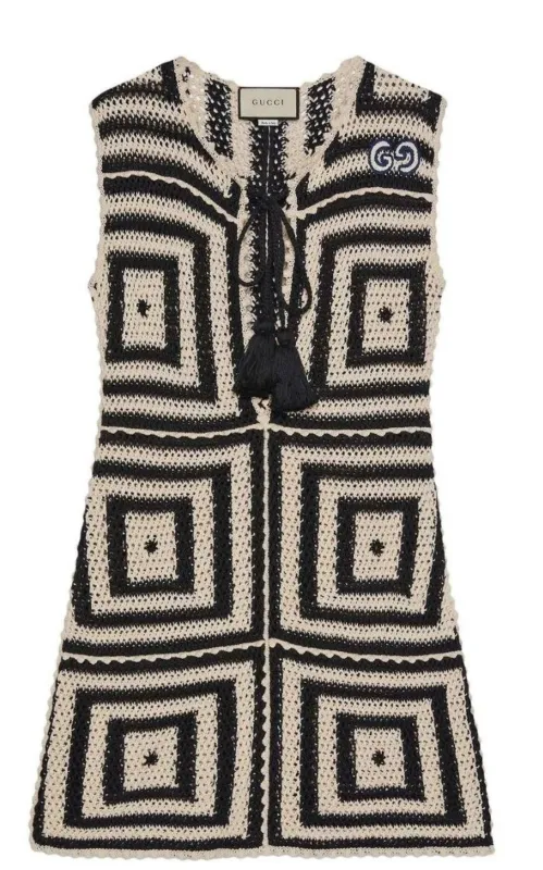 Crochet-knit Cotton Short Dress sold by Runaway Catalog