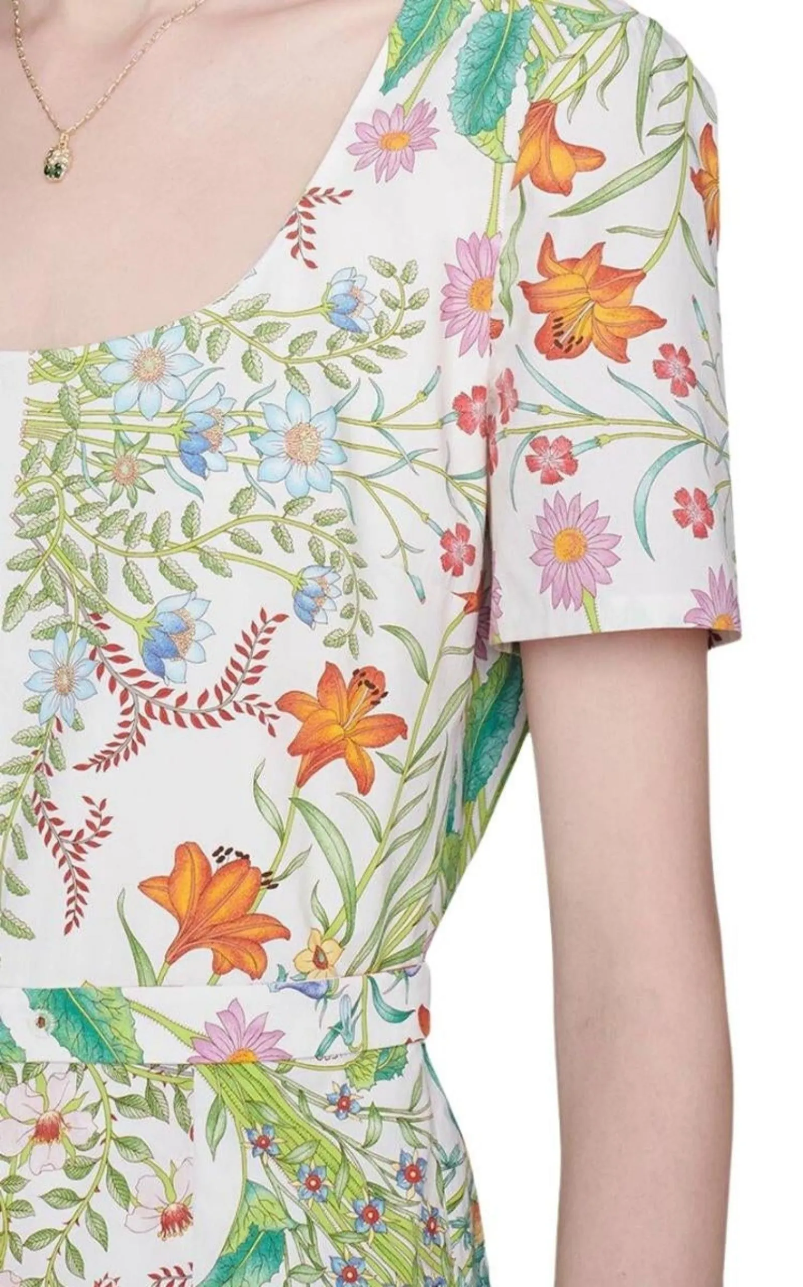 Flora Print Cotton Midi Dress sold by Runaway Catalog product image thumbnail 5