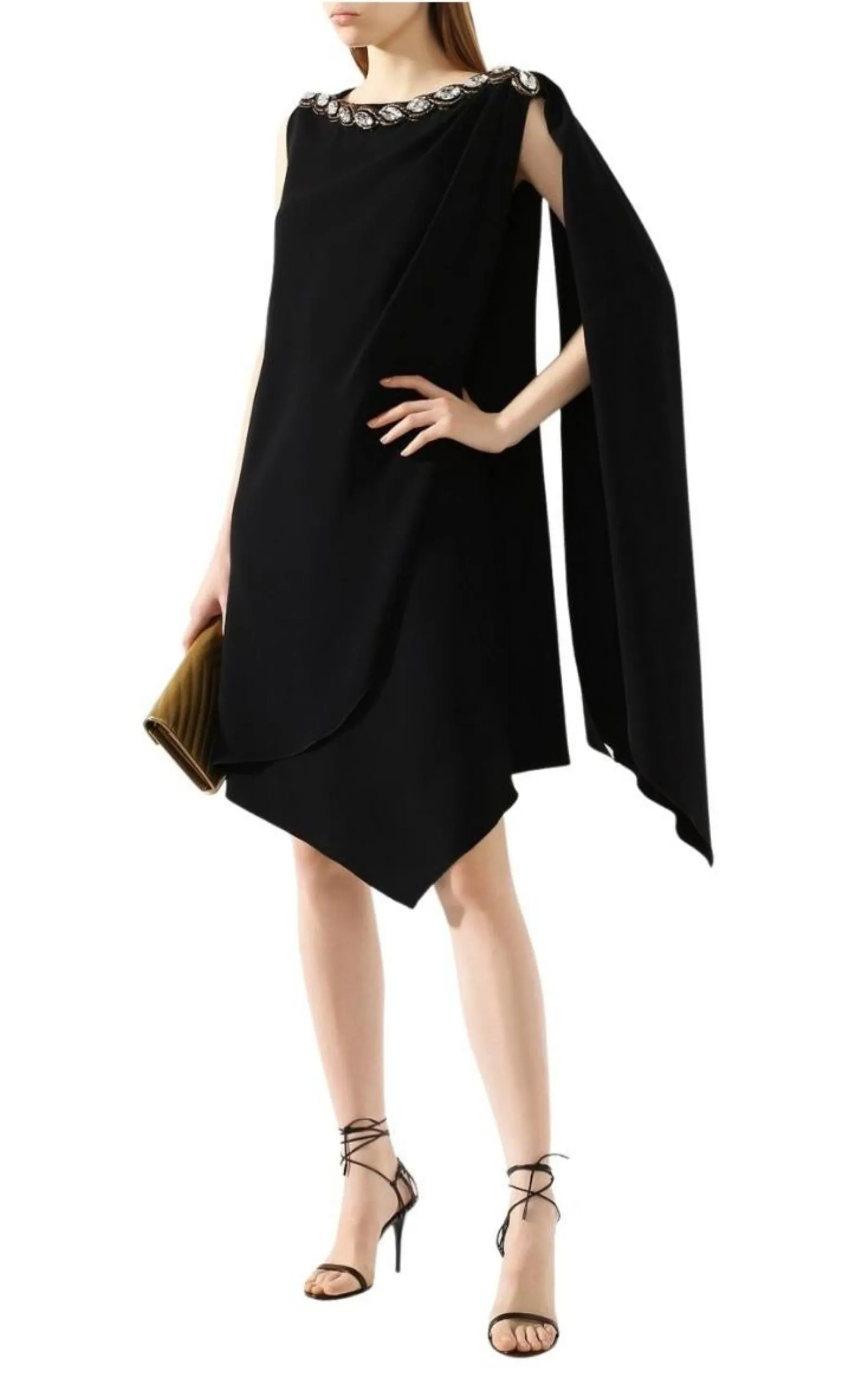 Crystal Embellished Draped Jersey Shift Dress sold by Runaway Catalog product image thumbnail 2