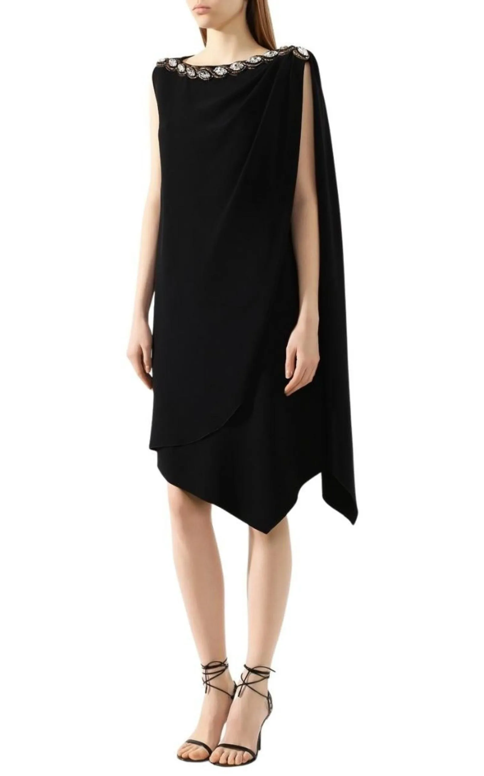 Crystal Embellished Draped Jersey Shift Dress sold by Runaway Catalog product image thumbnail 3