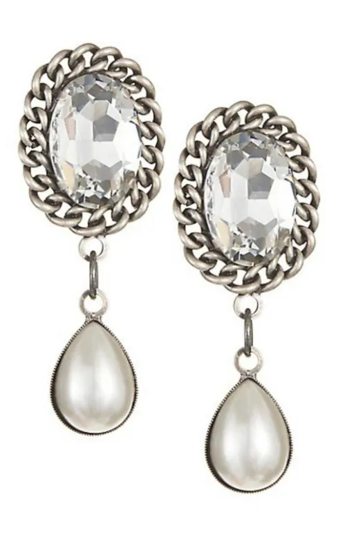 Pearl Drop Clip-On Earrings sold by Runaway Catalog