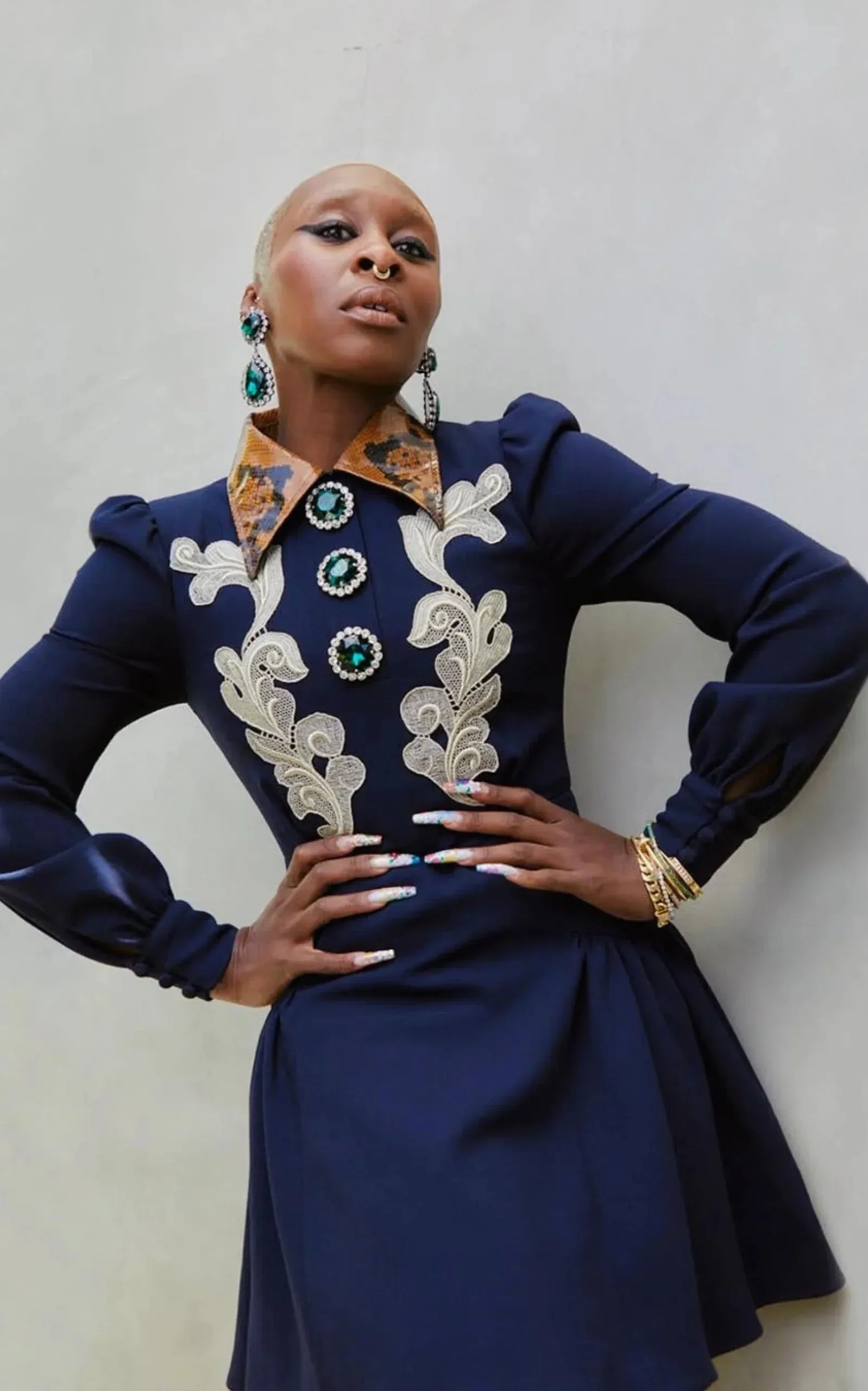 Wool Crepe Mini Dress With Python Print Collar sold by Runaway Catalog product image thumbnail 3