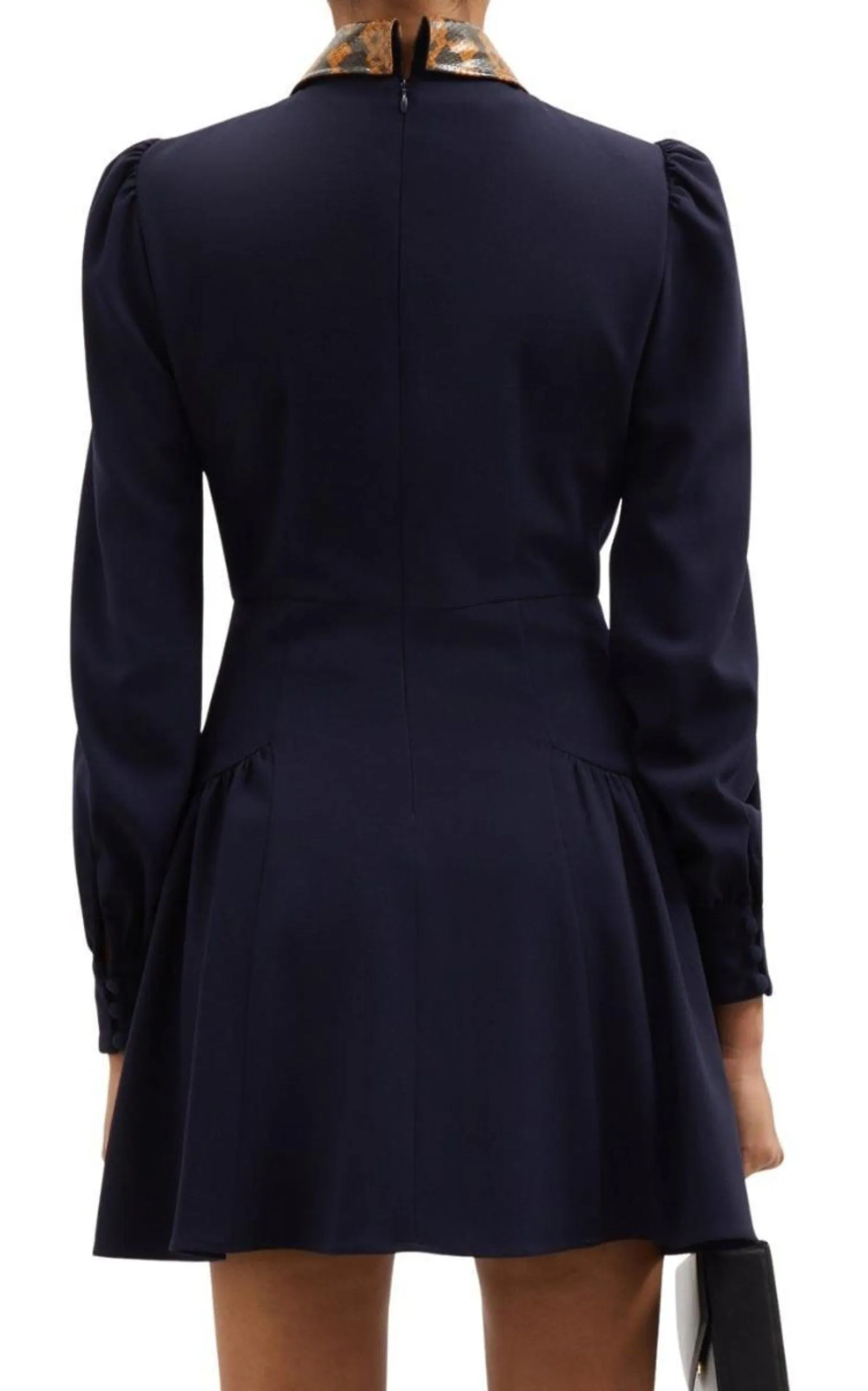 Wool Crepe Mini Dress With Python Print Collar sold by Runaway Catalog product image thumbnail 5