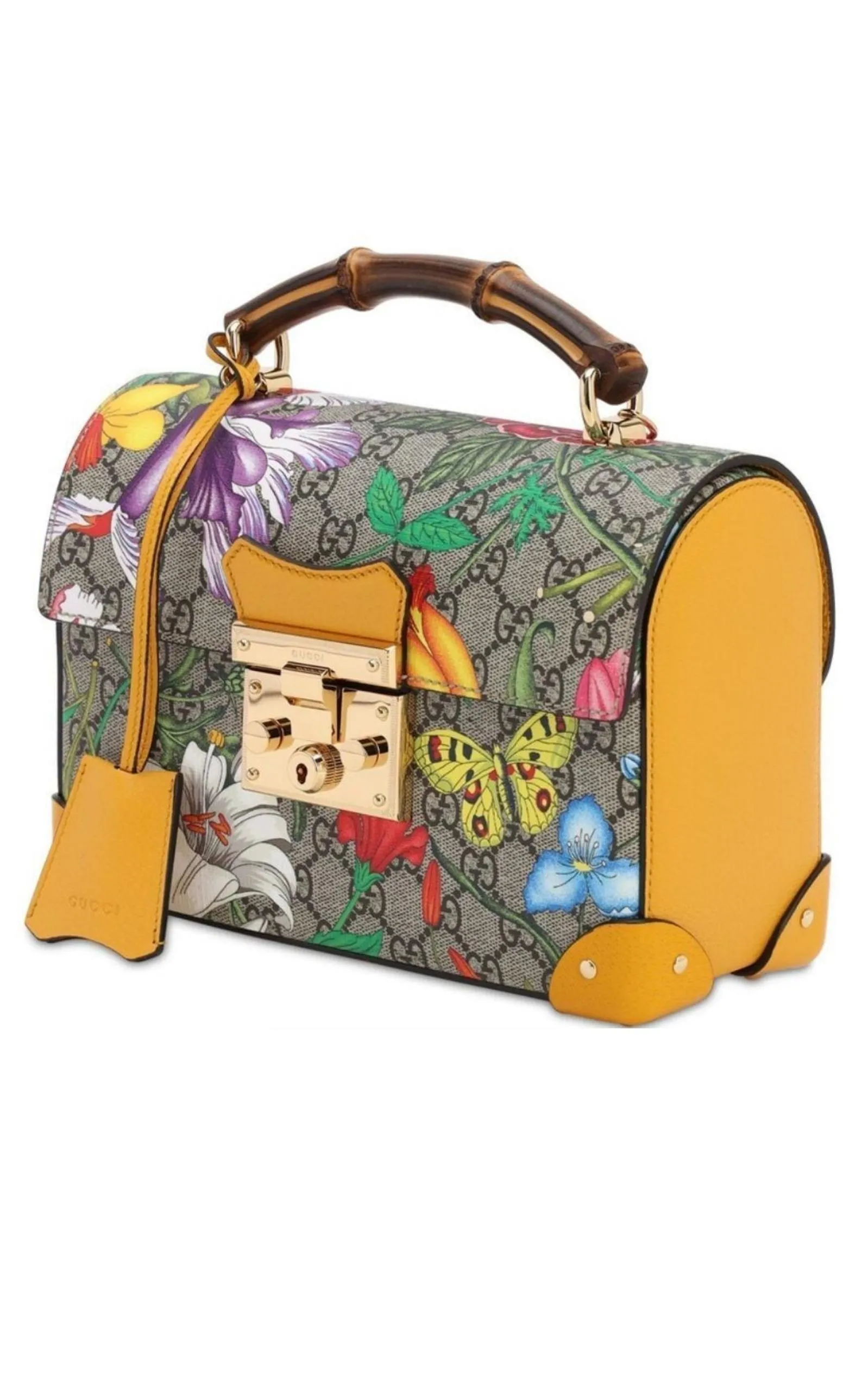 Multicolor Small GG Flora Bamboo Padlock Bag sold by Runaway Catalog product image thumbnail 3