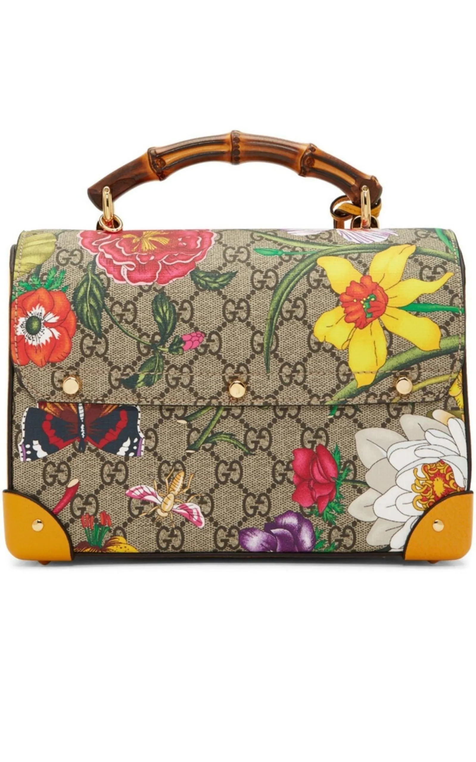 Multicolor Small GG Flora Bamboo Padlock Bag sold by Runaway Catalog product image thumbnail 4