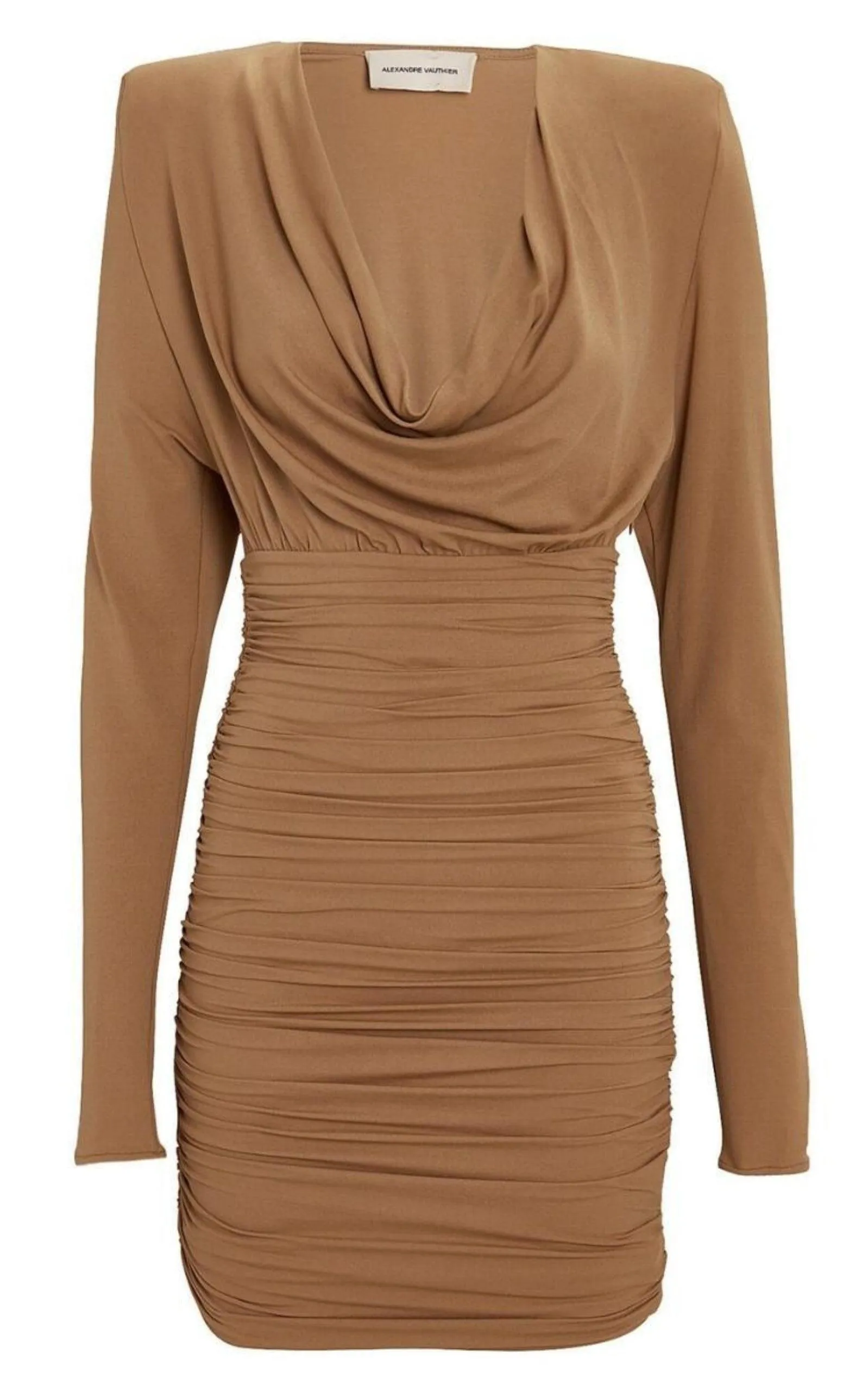 Draped Jersey Cowl Neck Mini Dress sold by Runaway Catalog