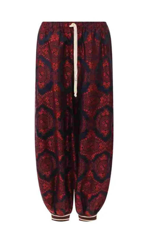 Silk Spice Blue Twill Trouser Jogger Pants made by Gucci