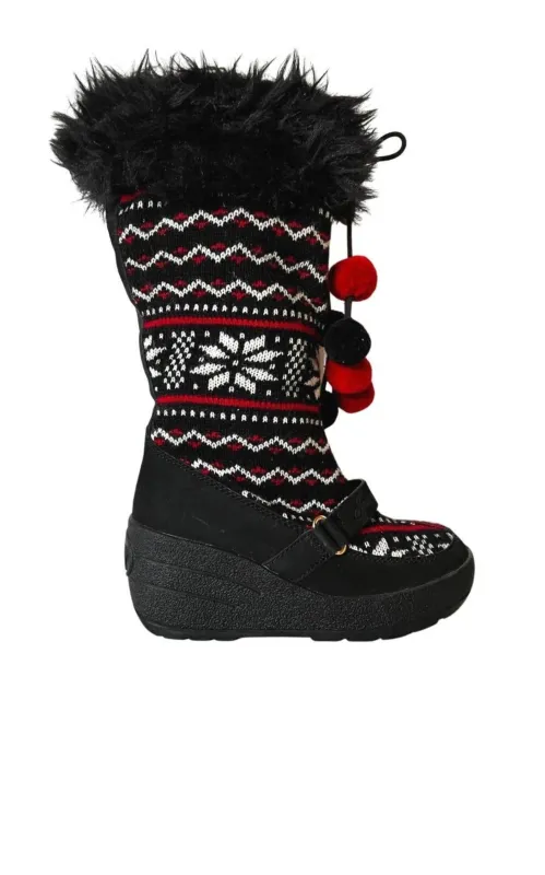 Red Black White Tall Snow Boots made by Juicy Couture