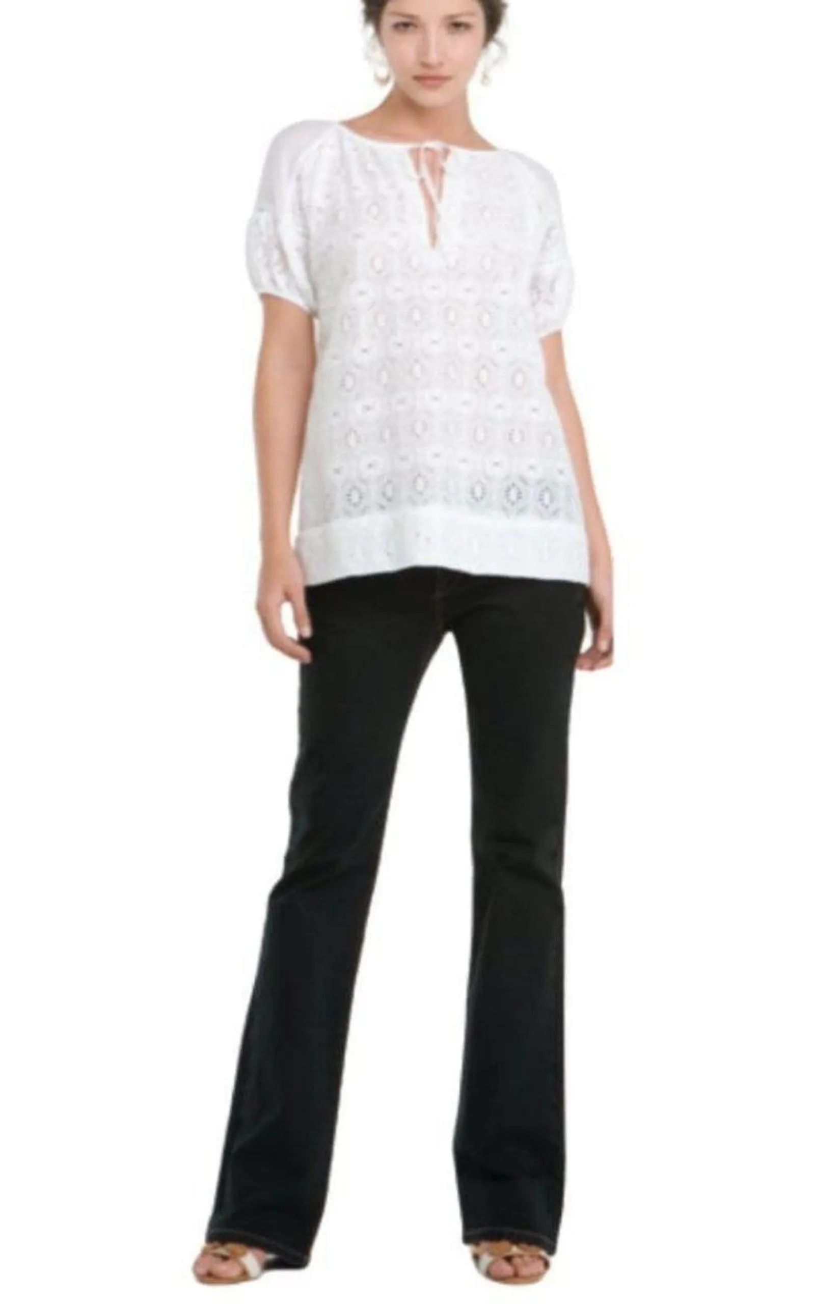 White Cotton Eyelet Top sold by Runaway Catalog product image thumbnail 2