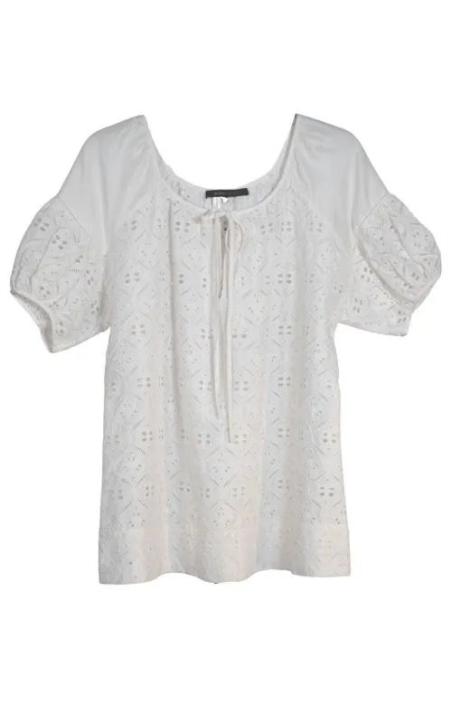 White Cotton Eyelet Top sold by Runaway Catalog