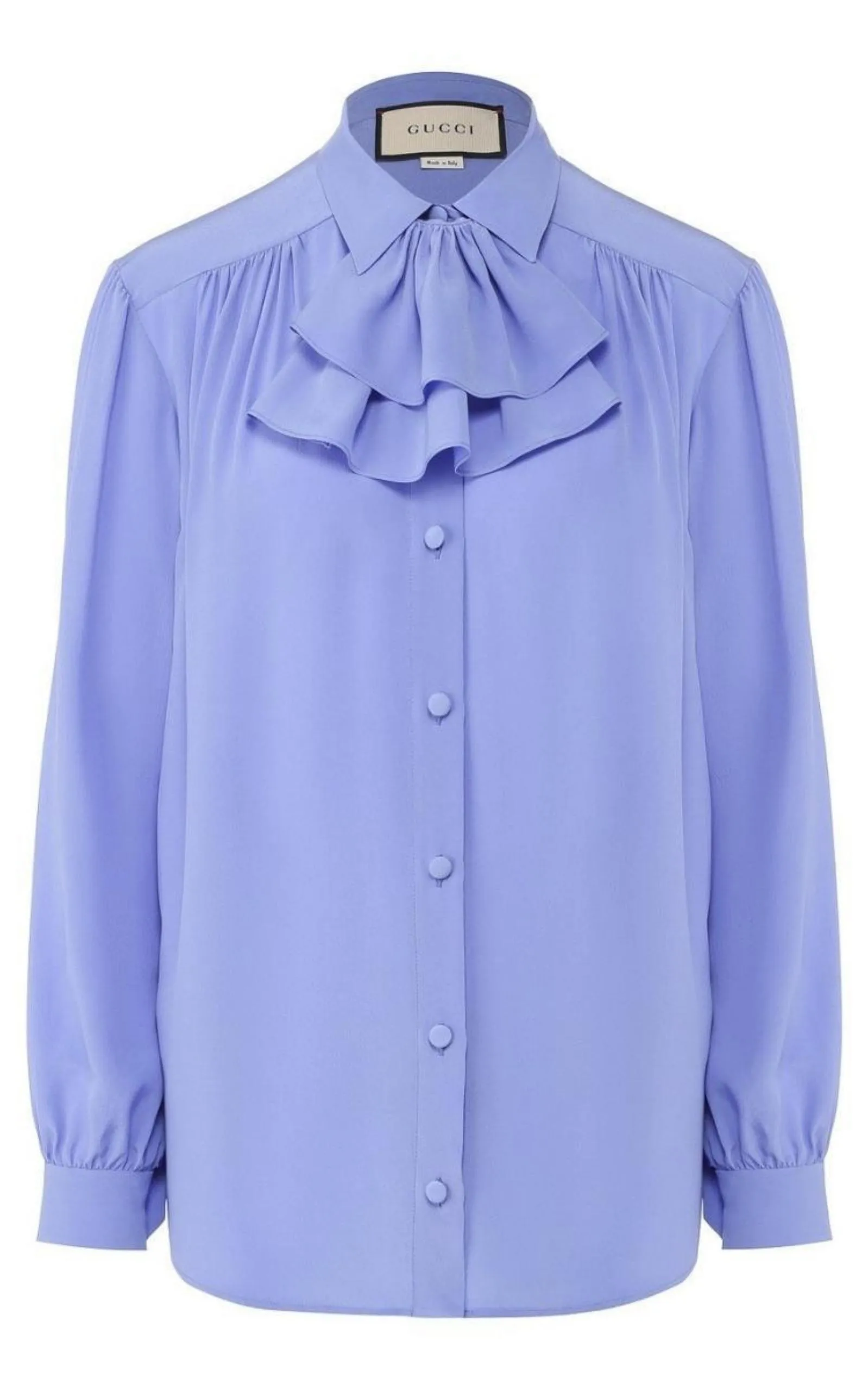 Ruffle-neck Silk Blouse sold by Runaway Catalog