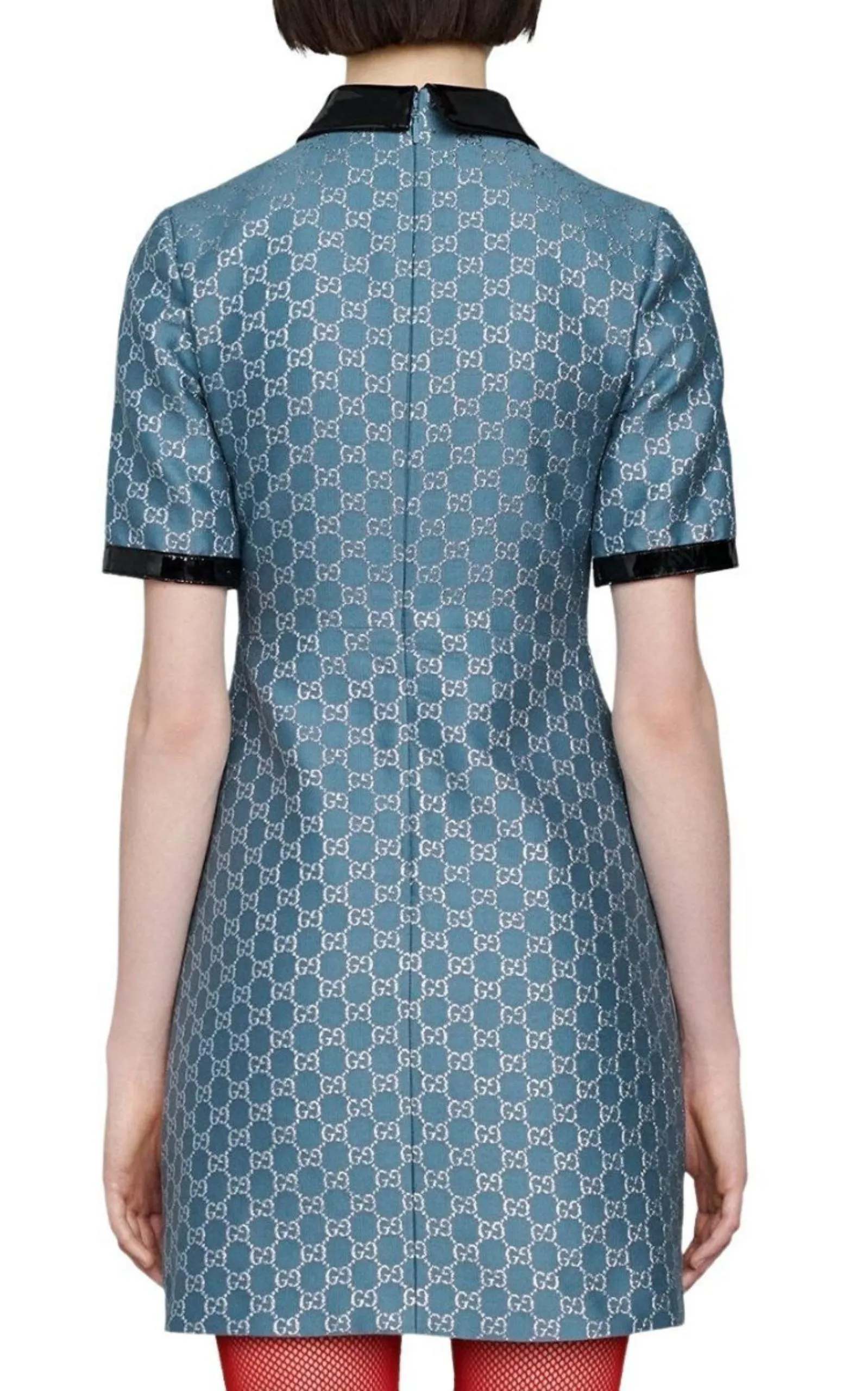 Blue GG Lamé Dress With Detachable Collar sold by Runaway Catalog product image thumbnail 4