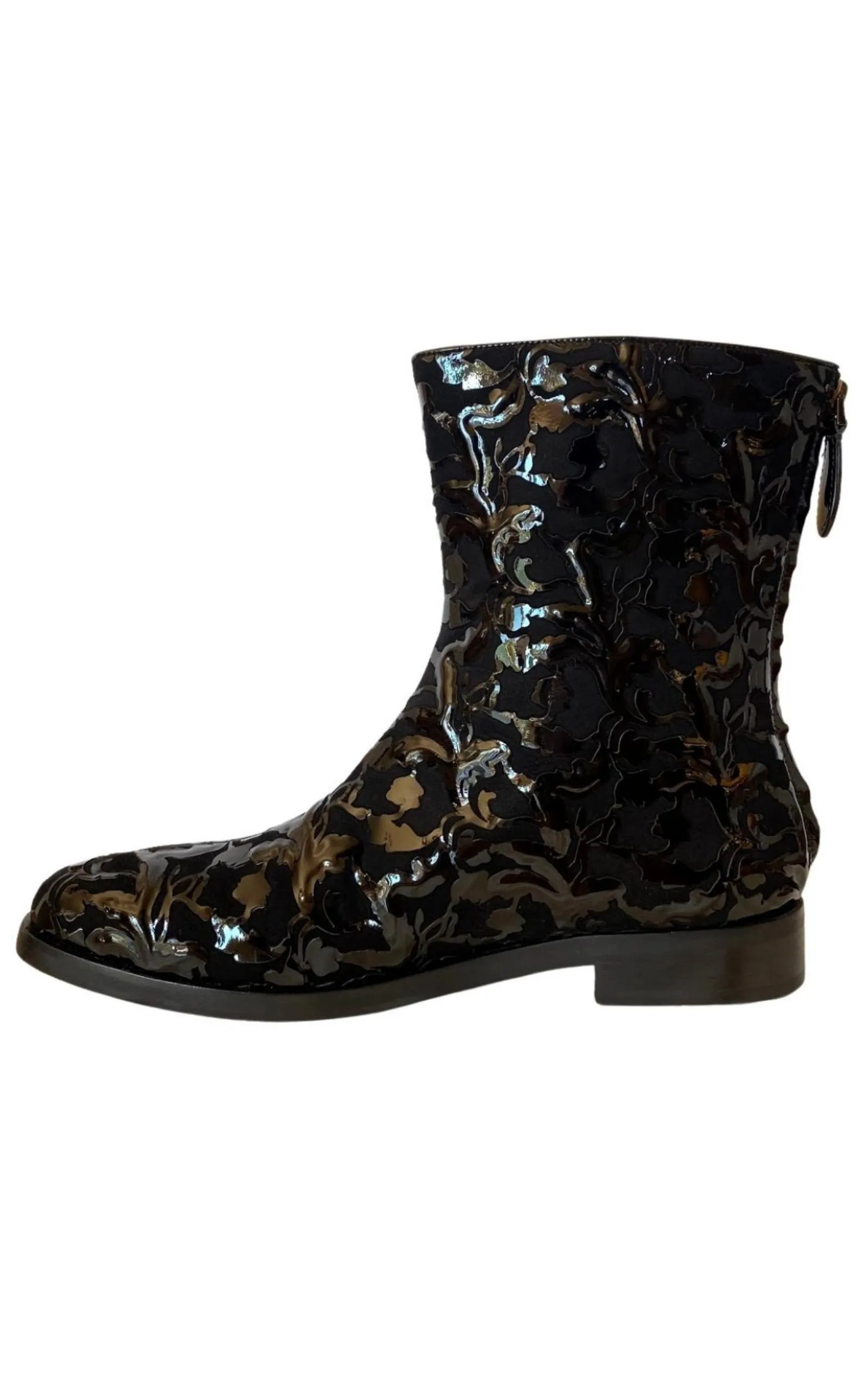 Black Patent Leather Ankle Boots sold by Runaway Catalog product image thumbnail 2