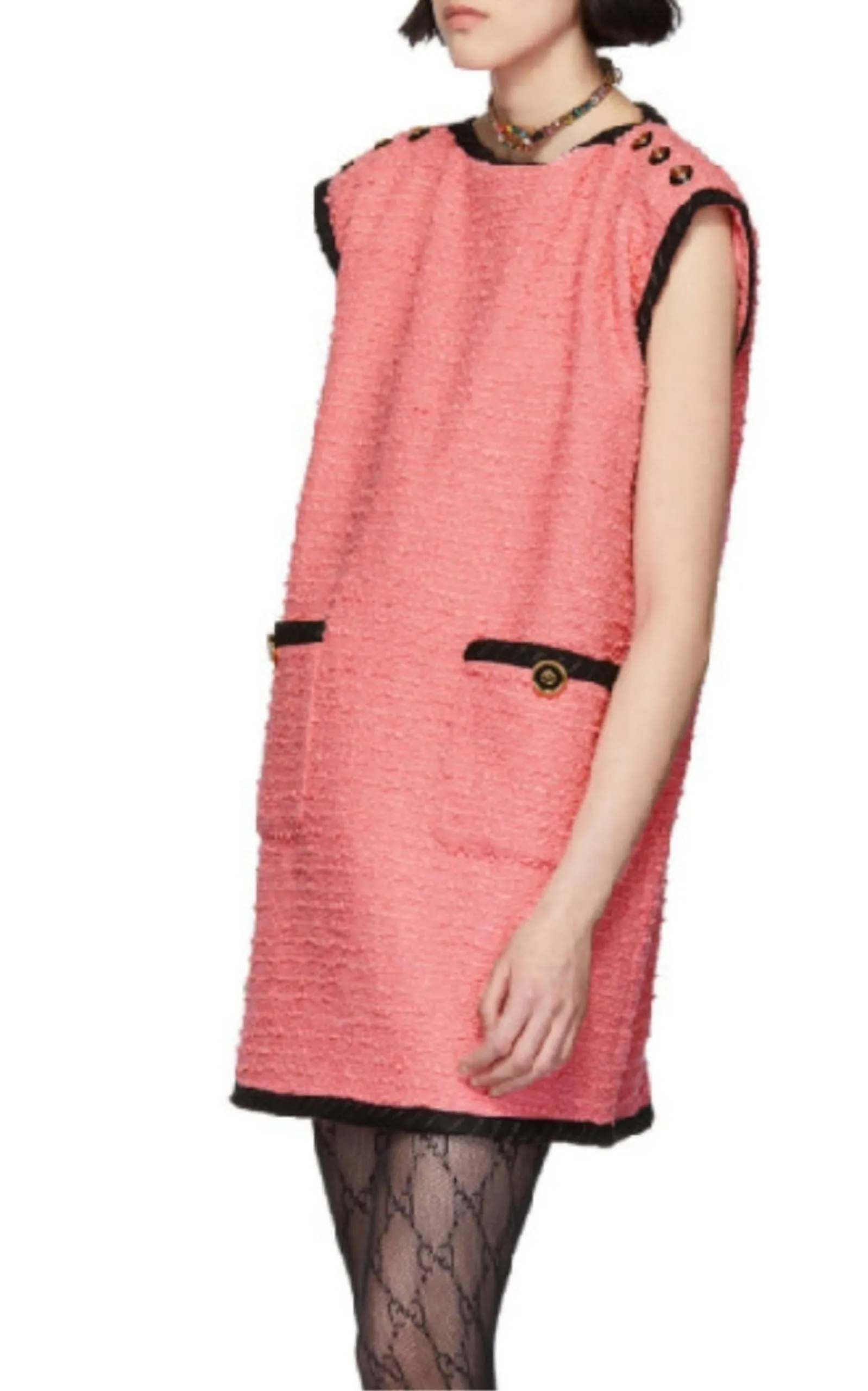 Wool Blend Pink Shift Dress sold by Runaway Catalog product image thumbnail 4