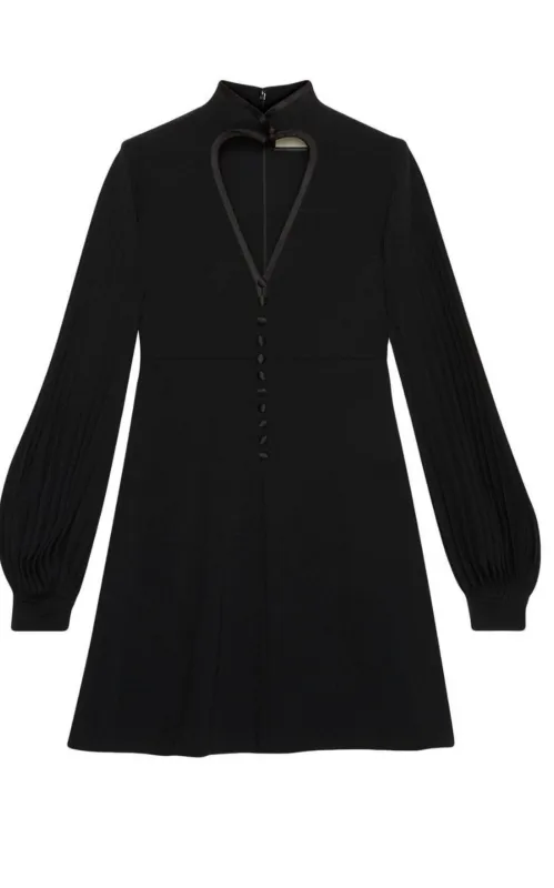 Heart Cutout Pleated Crepe Dress sold by Runaway Catalog