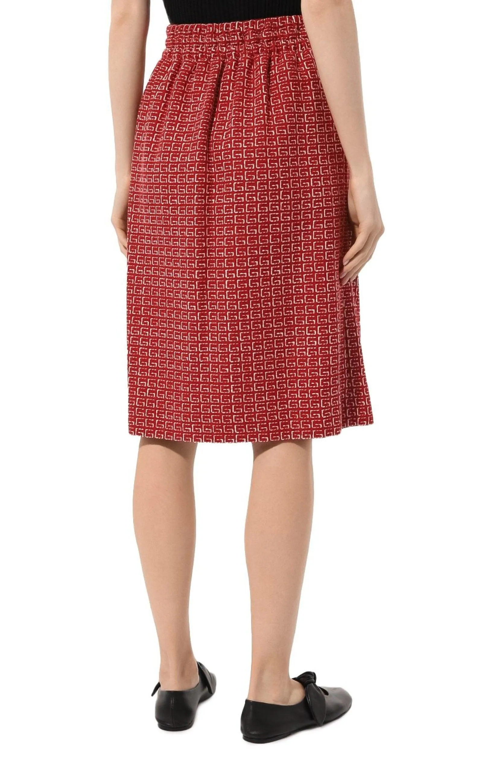 Red Jacquard GG Drawstring Skirt sold by Runaway Catalog product image thumbnail 4