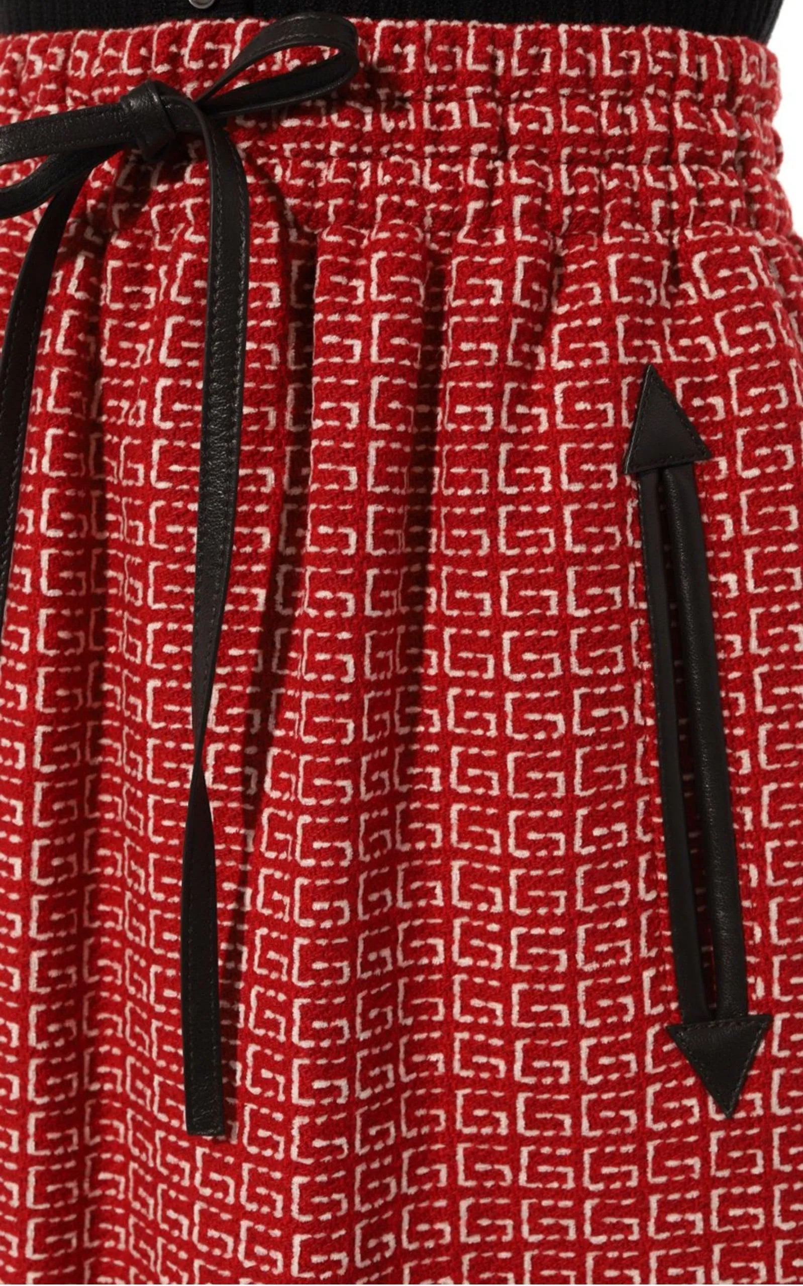 Red Jacquard GG Drawstring Skirt sold by Runaway Catalog product image thumbnail 5