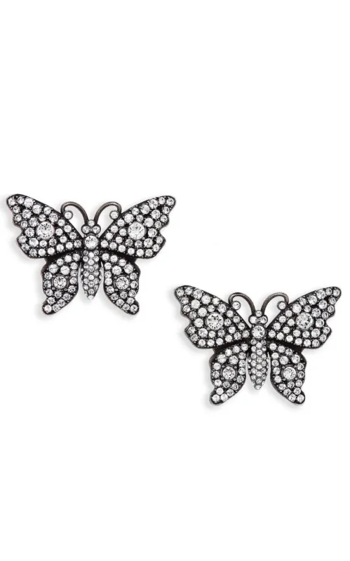 Crystal Embellished Butterfly Earrings sold by Runaway Catalog