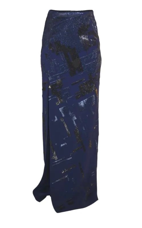 Sequins Embellished Blue Maxi Skirt sold by Runaway Catalog