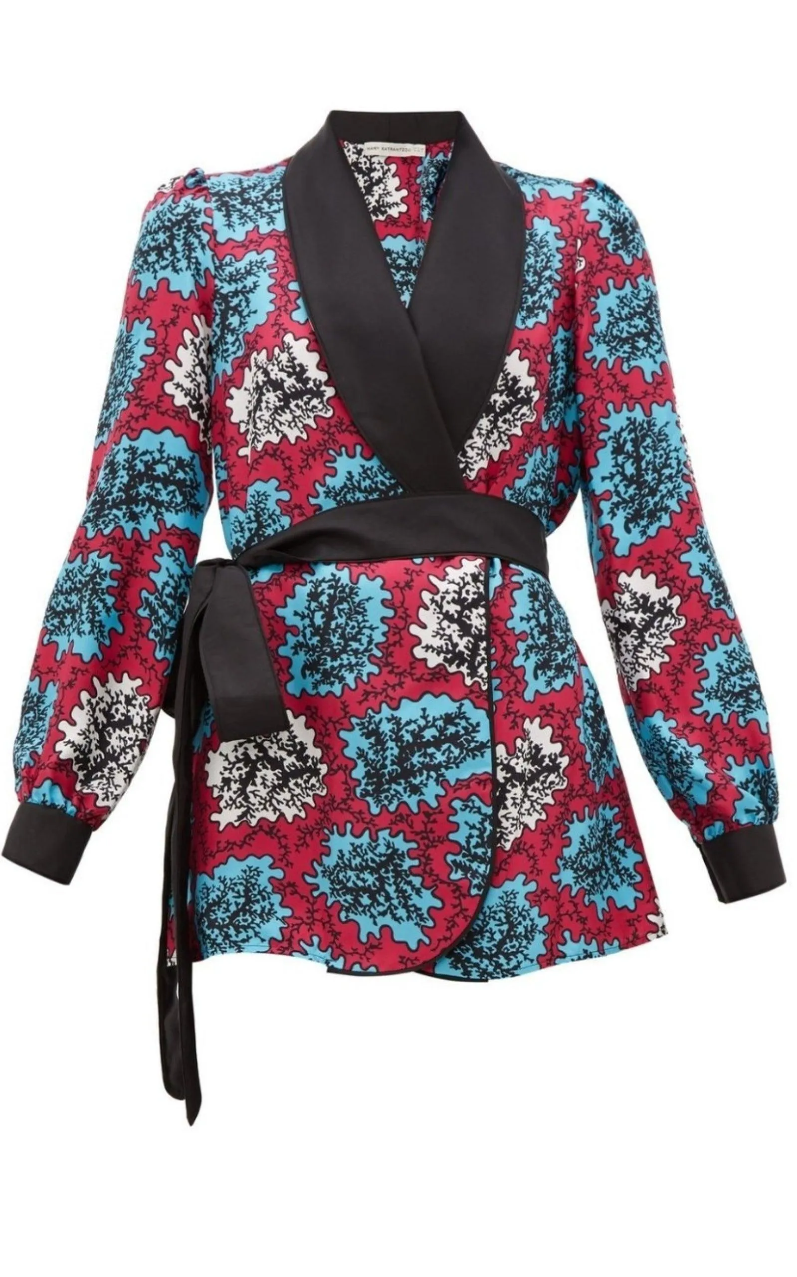 Darcy Coral Print Silk Jacket sold by Runaway Catalog