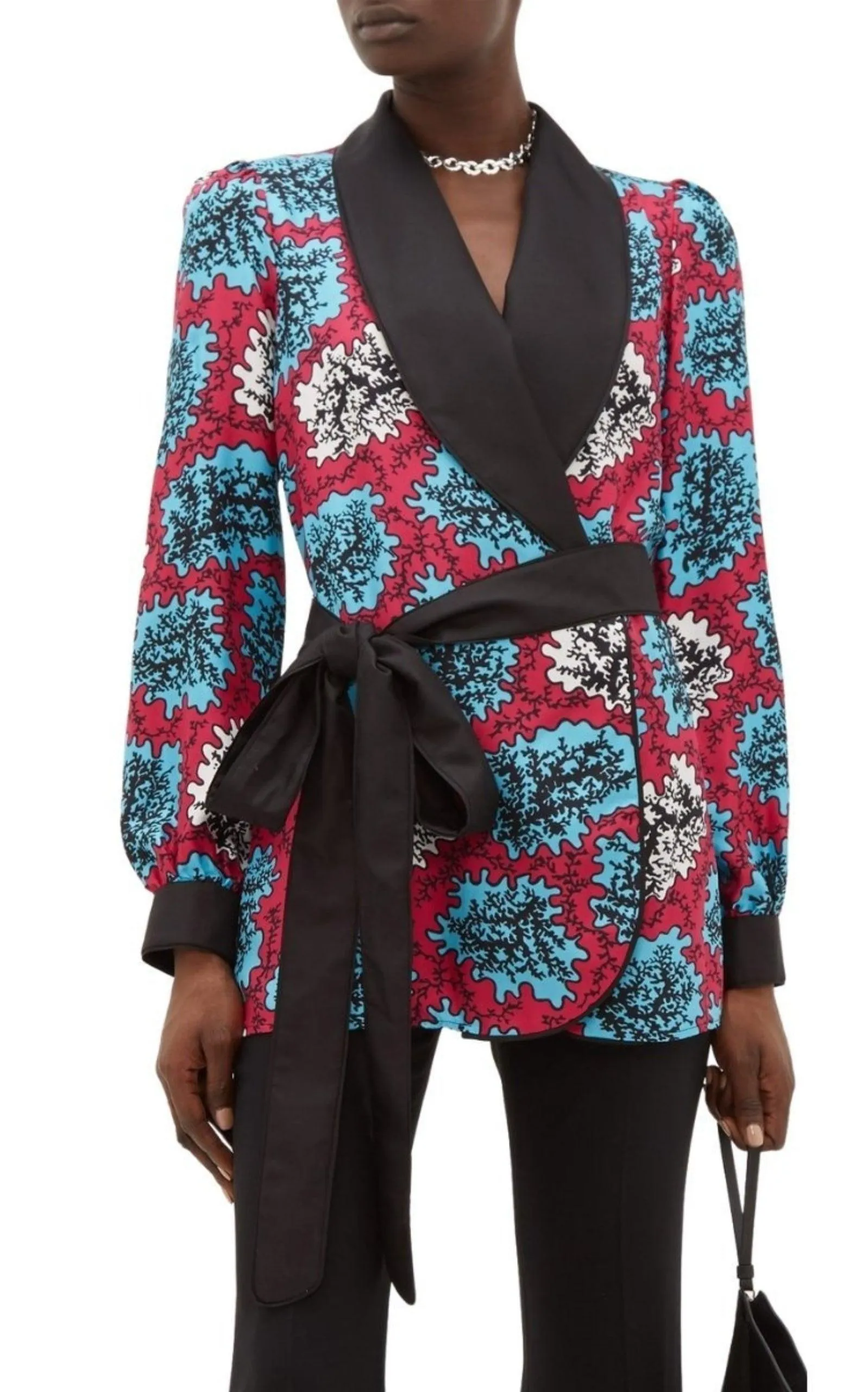 Darcy Coral Print Silk Jacket sold by Runaway Catalog product image thumbnail 3